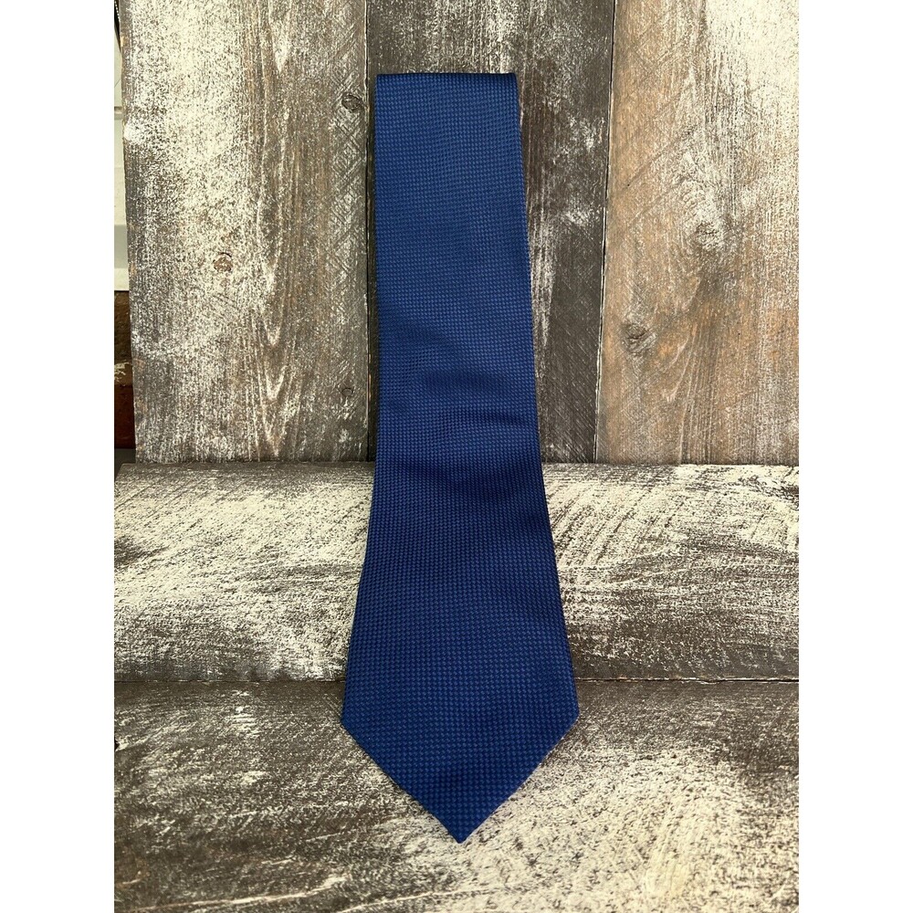 Daniel Cremieux Mens 100% Silk Necktie Woven Pattern Geo Blue